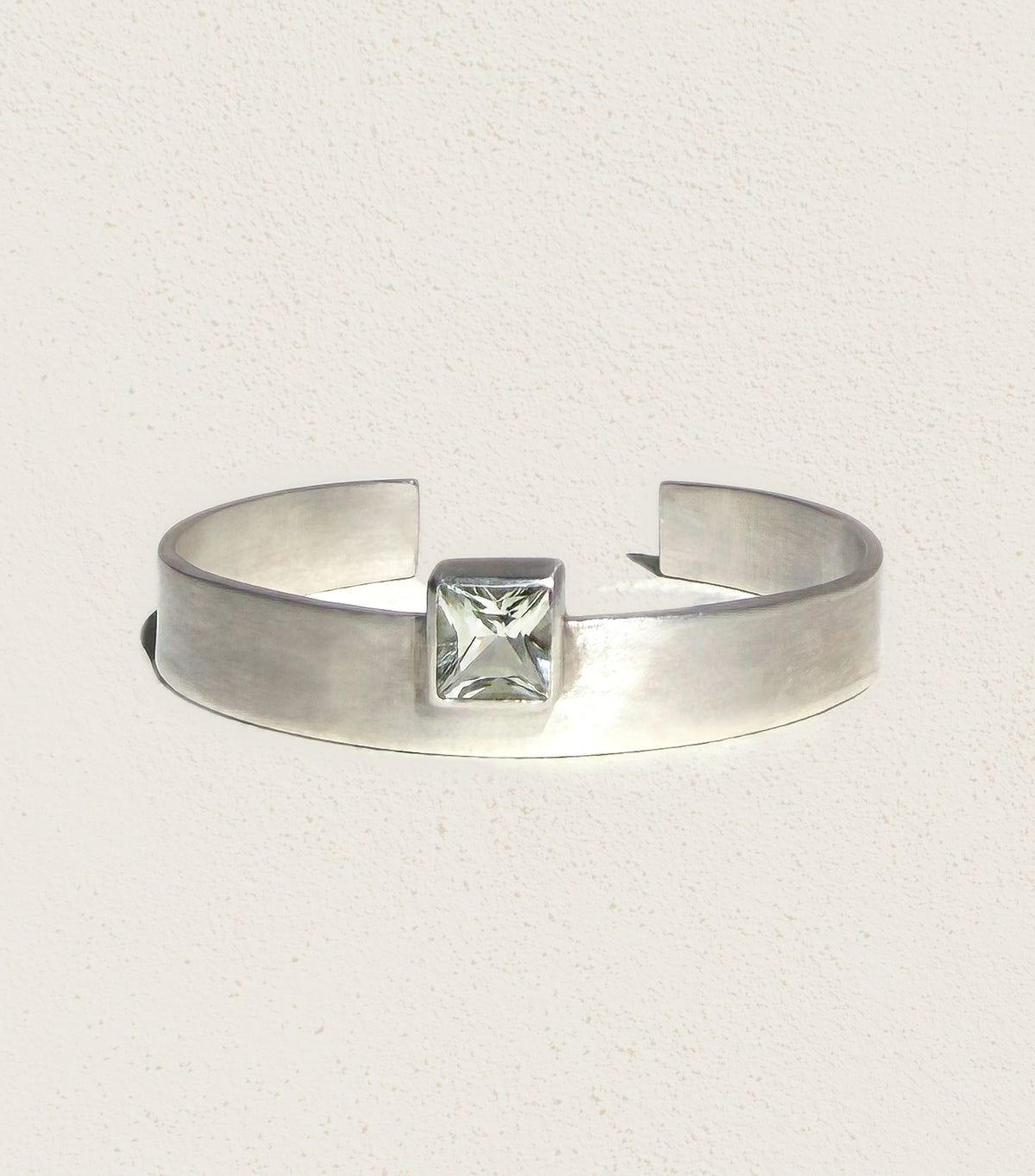 Object Silver Cuff — Square, Green Quartz