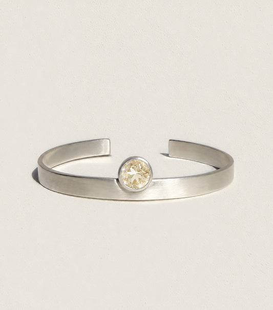 Object Silver Cuff — Round, Sunstone